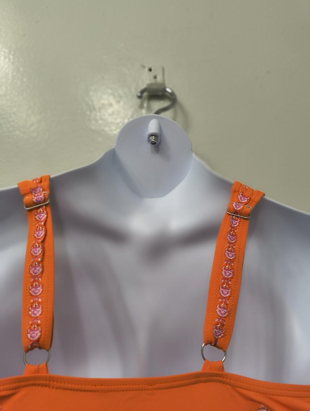 Sundance Pallua Embroidered One-Piece  Swimsuit Tangerine L Boho Beach Pool - Picture 3 of 14